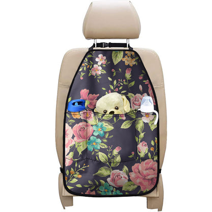 Vintage Rose Floral Flower Pattern Print Car Seat Organizers