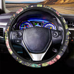 Vintage Rose Floral Flower Pattern Print Car Steering Wheel Cover
