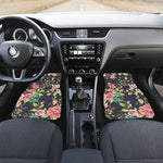 Vintage Rose Floral Flower Pattern Print Front and Back Car Floor Mats