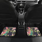 Vintage Rose Floral Flower Pattern Print Front and Back Car Floor Mats