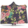 Vintage Rose Floral Flower Pattern Print Hooded Blanket