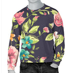 Vintage Rose Floral Flower Pattern Print Men's Crewneck Sweatshirt GearFrost