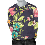 Vintage Rose Floral Flower Pattern Print Men's Crewneck Sweatshirt GearFrost