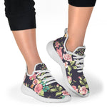 Vintage Rose Floral Flower Pattern Print Mesh Knit Shoes GearFrost