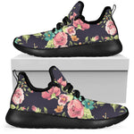 Vintage Rose Floral Flower Pattern Print Mesh Knit Shoes GearFrost