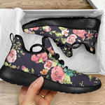Vintage Rose Floral Flower Pattern Print Mesh Knit Shoes GearFrost