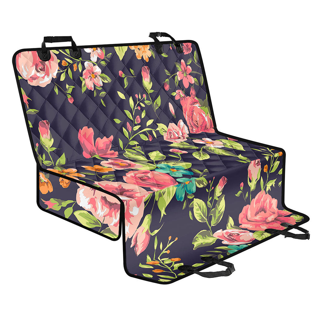 Vintage Rose Floral Flower Pattern Print Pet Car Back Seat Cover