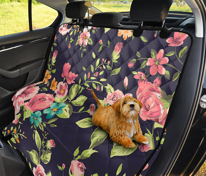 Vintage Rose Floral Flower Pattern Print Pet Car Back Seat Cover
