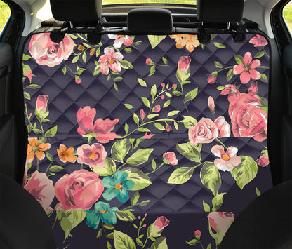 Vintage Rose Floral Flower Pattern Print Pet Car Back Seat Cover
