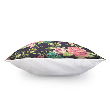 Vintage Rose Floral Flower Pattern Print Pillow Cover