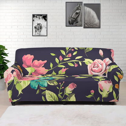 Vintage Rose Floral Flower Pattern Print Sofa Cover
