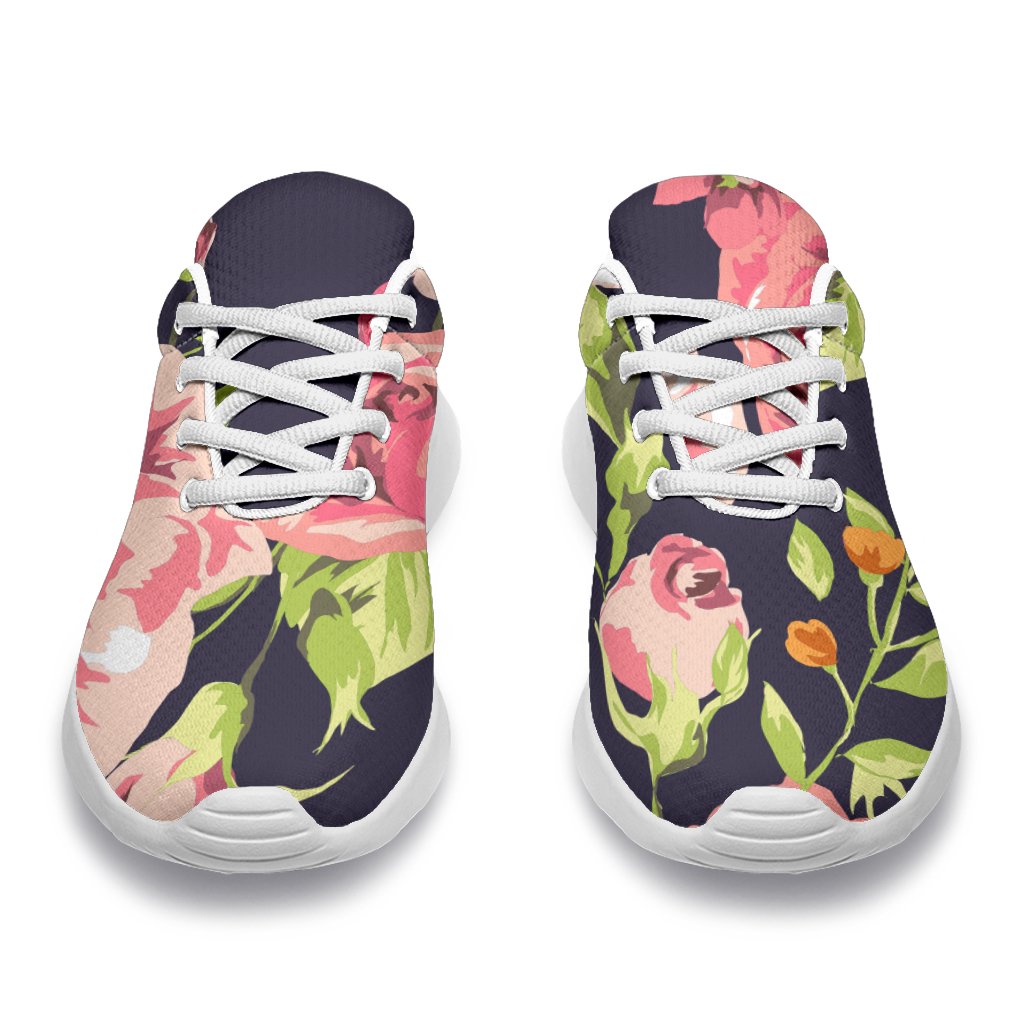 Vintage Rose Floral Flower Pattern Print Sport Shoes GearFrost
