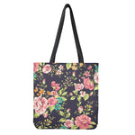 Vintage Rose Floral Flower Pattern Print Tote Bag