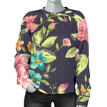 Vintage Rose Floral Flower Pattern Print Women's Crewneck Sweatshirt GearFrost