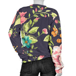 Vintage Rose Floral Flower Pattern Print Women's Crewneck Sweatshirt GearFrost