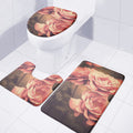 Vintage Rose Print 3 Piece Bath Mat Set