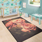 Vintage Rose Print Area Rug