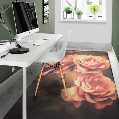 Vintage Rose Print Area Rug