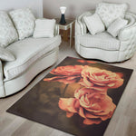 Vintage Rose Print Area Rug