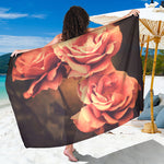 Vintage Rose Print Beach Sarong Wrap