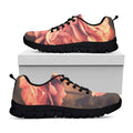 Vintage Rose Print Black Running Shoes