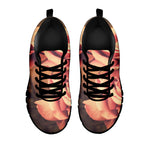 Vintage Rose Print Black Sneakers
