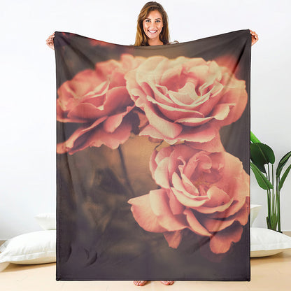 Vintage Rose Print Blanket