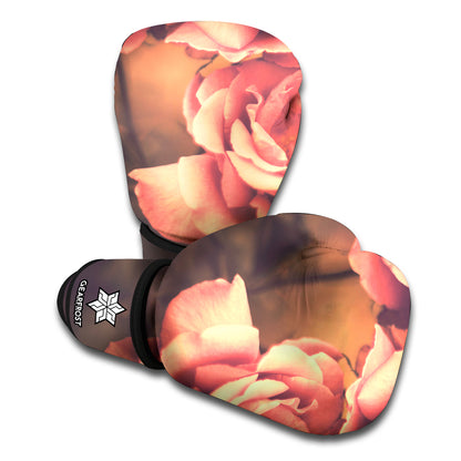 Vintage Rose Print Boxing Gloves