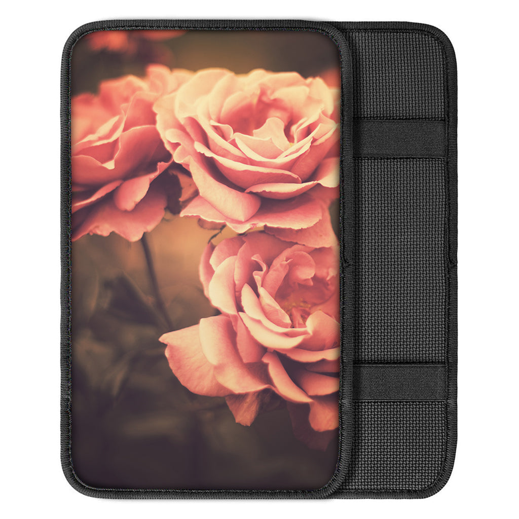 Vintage Rose Print Car Center Console Cover