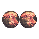 Vintage Rose Print Car Coasters
