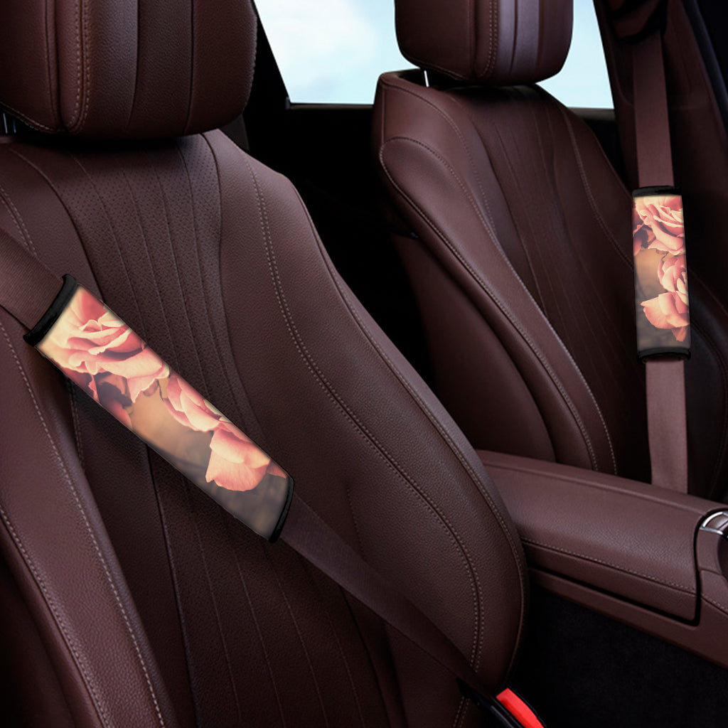 Vintage Rose Print Car Seat Belt Covers
