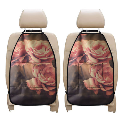Vintage Rose Print Car Seat Organizers