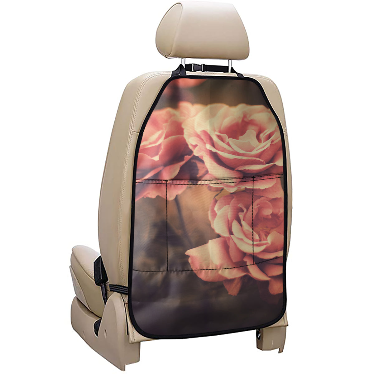 Vintage Rose Print Car Seat Organizers