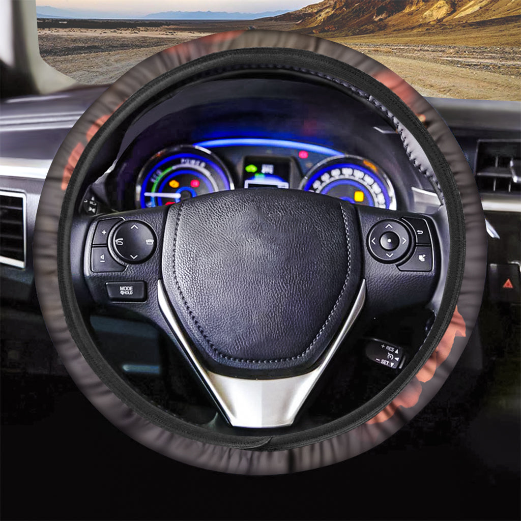 Vintage Rose Print Car Steering Wheel Cover