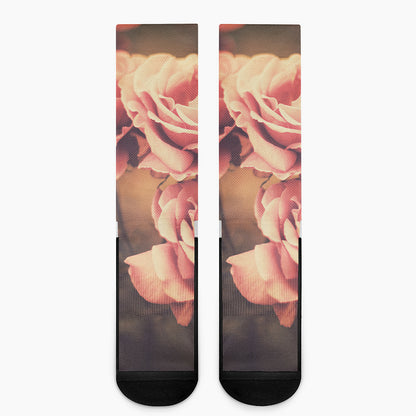 Vintage Rose Print Crew Socks