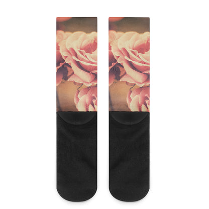 Vintage Rose Print Crew Socks