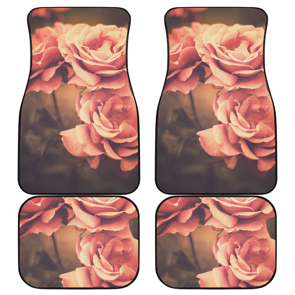 Vintage Rose Print Front and Back Car Floor Mats