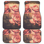 Vintage Rose Print Front and Back Car Floor Mats