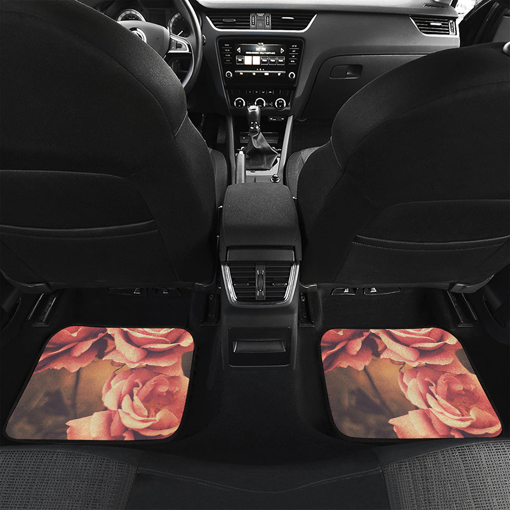 Vintage Rose Print Front and Back Car Floor Mats