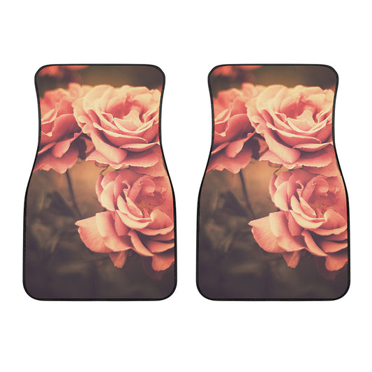 Vintage Rose Print Front Car Floor Mats