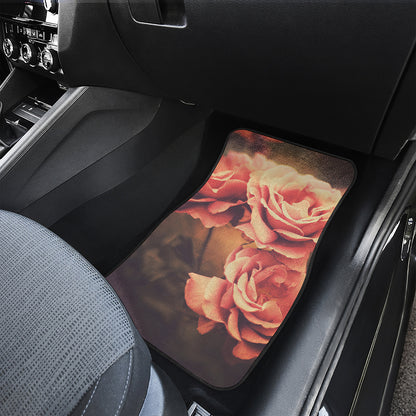 Vintage Rose Print Front Car Floor Mats