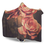 Vintage Rose Print Hooded Blanket