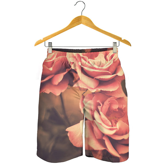 Vintage Rose Print Men's Shorts
