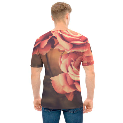 Vintage Rose Print Men's T-Shirt