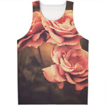 Vintage Rose Print Men's Tank Top
