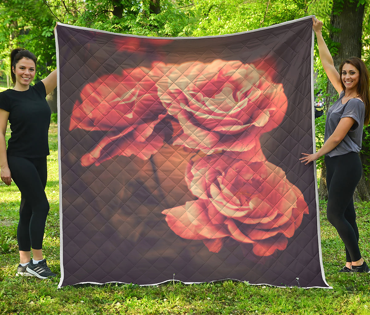 Vintage Rose Print Quilt