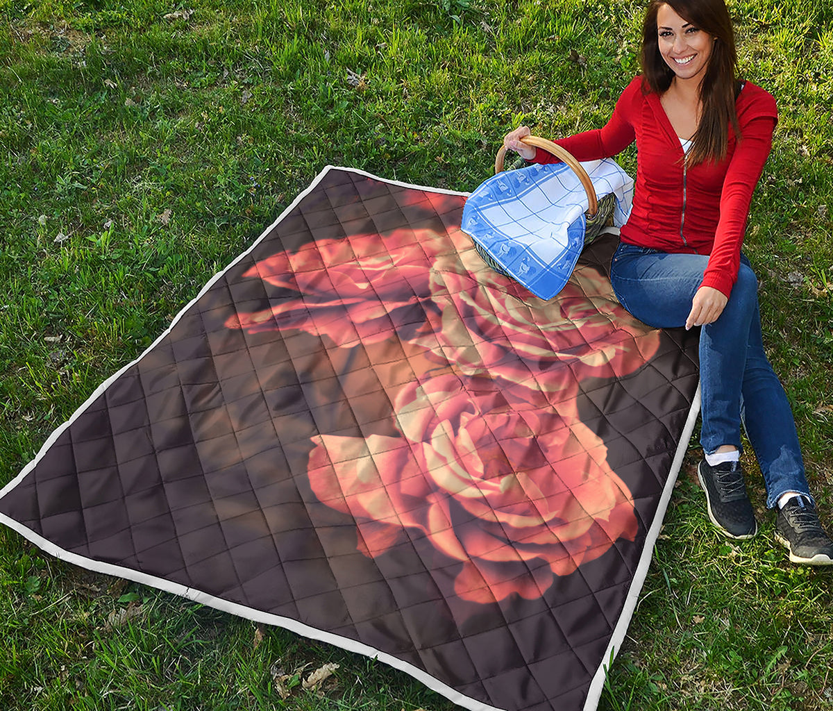 Vintage Rose Print Quilt