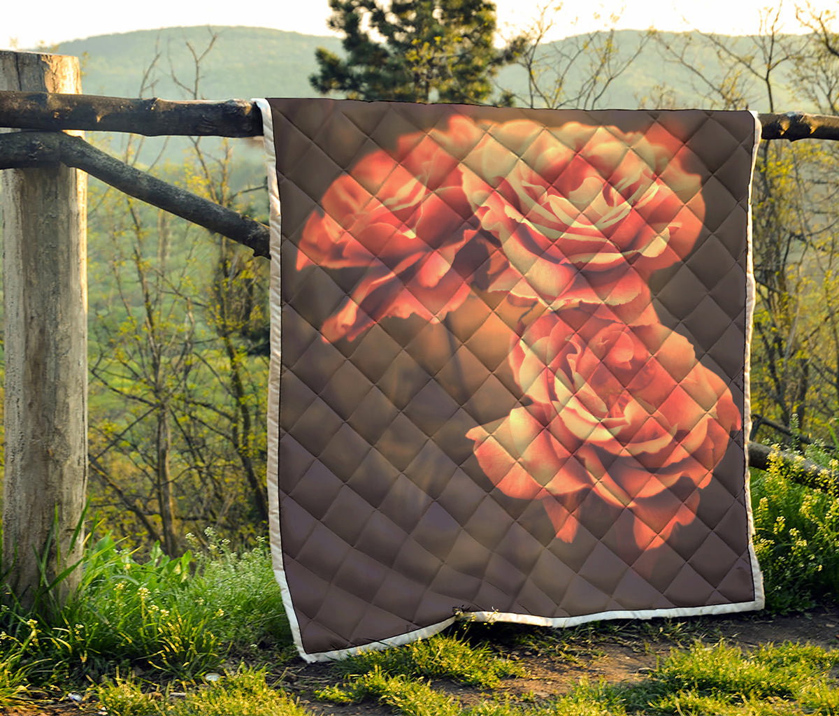 Vintage Rose Print Quilt