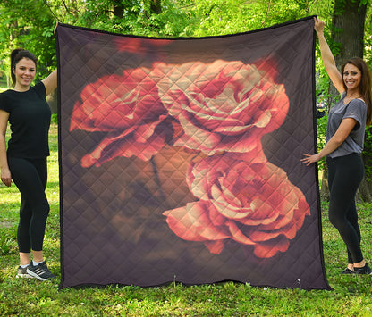 Vintage Rose Print Quilt