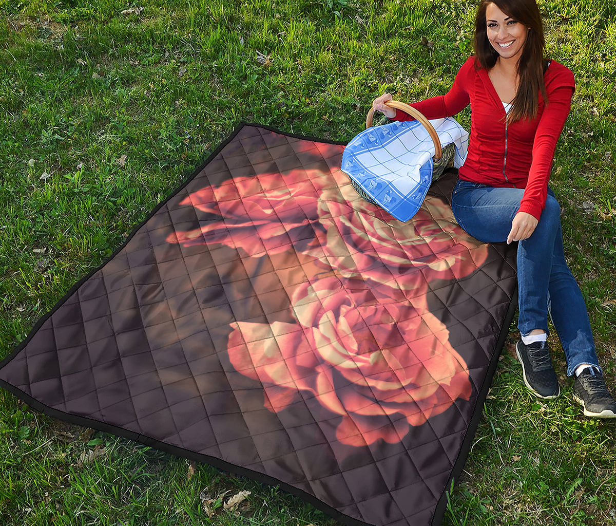 Vintage Rose Print Quilt